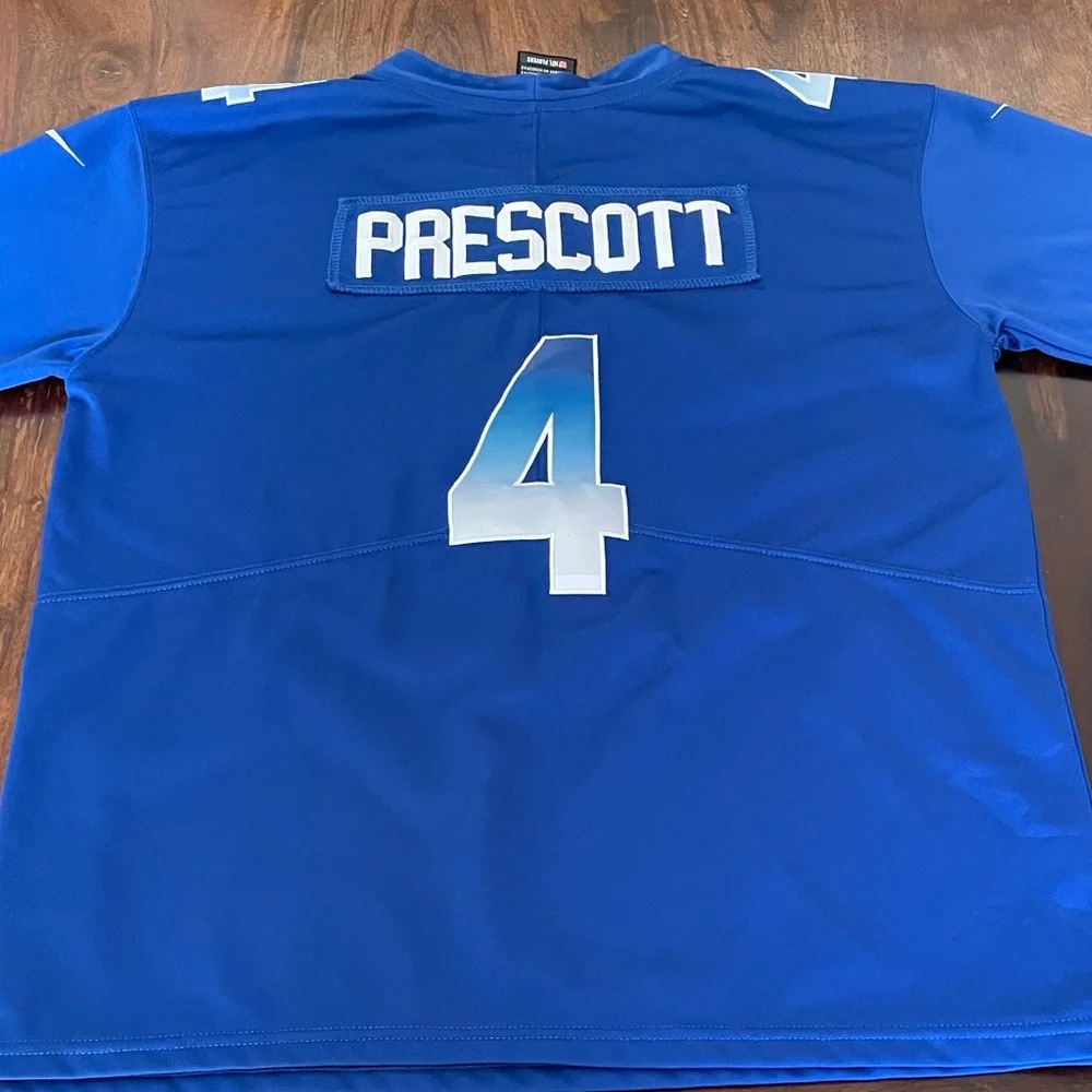 Nike Dallas Cowboys Dak Prescott Royal Blue 2018 Pro Bowl #4 Jersey Youth XL